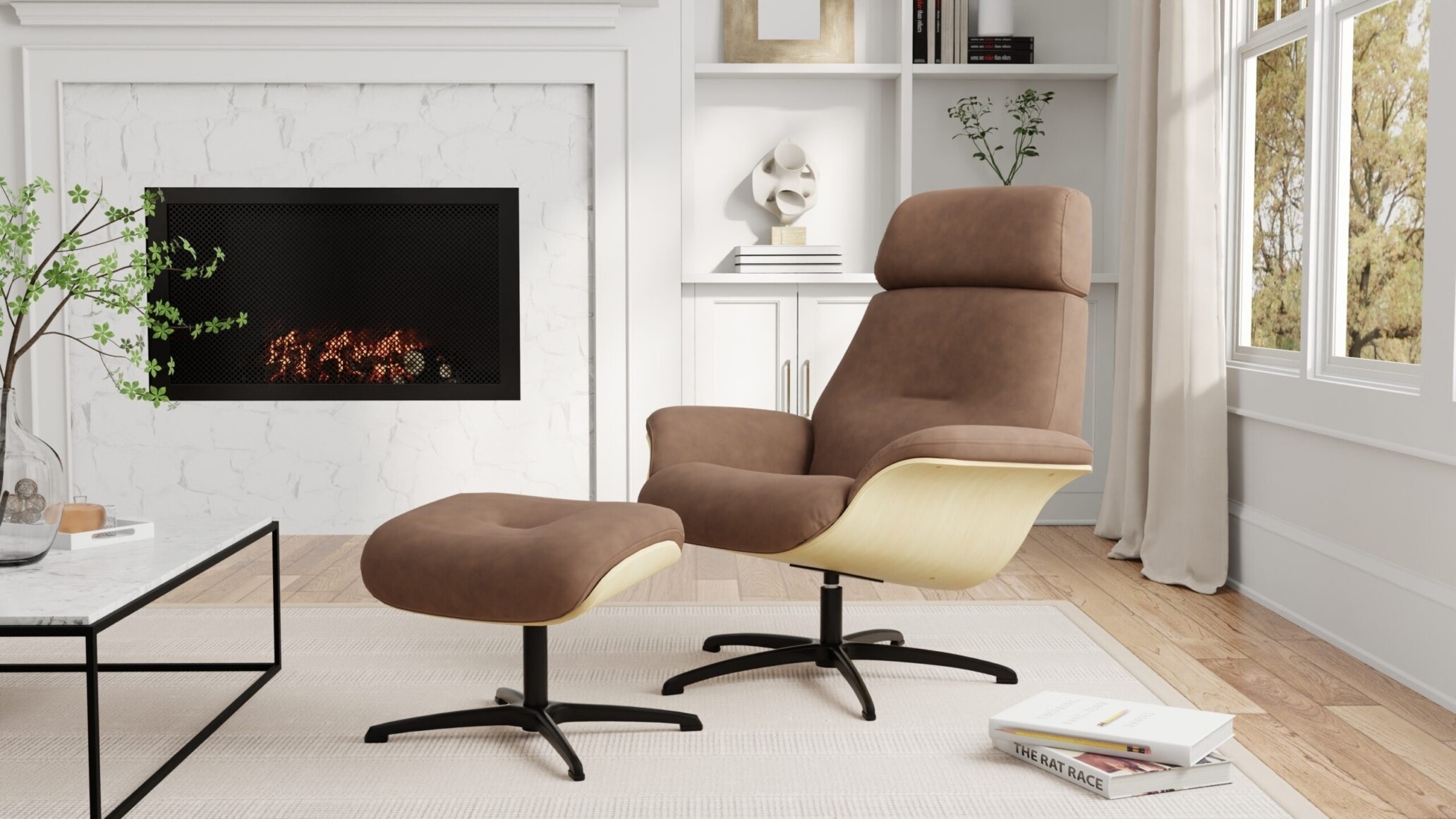 Fjords 984005-14/AL553 Falcon Chair and Ottoman